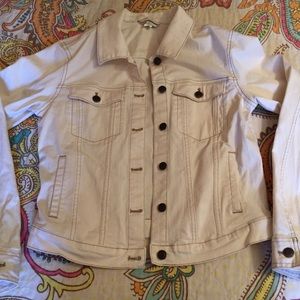 Women's Garnet Hill White Denim Jean Jacket NWOT 4